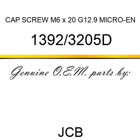 CAP SCREW M6 x 20 G12.9 MICRO-EN 1392/3205D