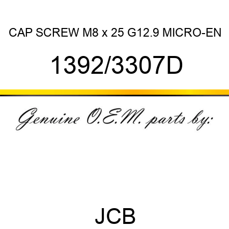 CAP SCREW M8 x 25 G12.9 MICRO-EN 1392/3307D