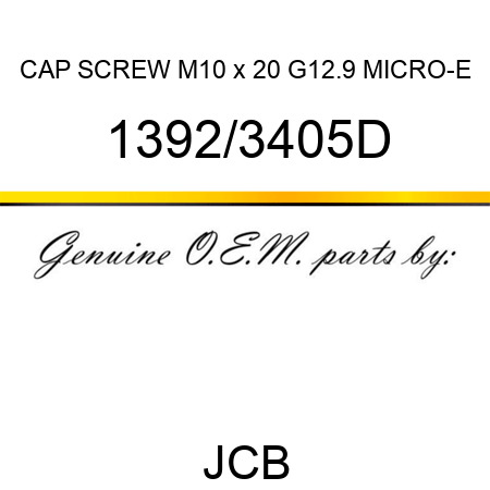 CAP SCREW M10 x 20 G12.9 MICRO-E 1392/3405D