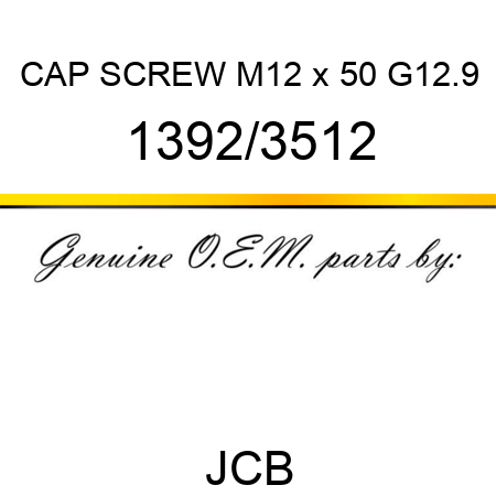 CAP SCREW M12 x 50 G12.9 1392/3512