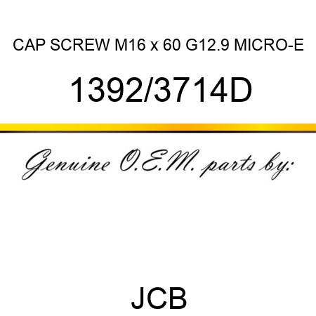 CAP SCREW M16 x 60 G12.9 MICRO-E 1392/3714D