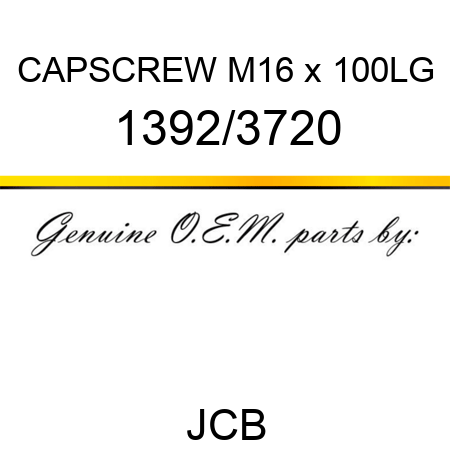 CAPSCREW M16 x 100LG 1392/3720