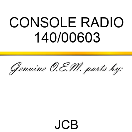 CONSOLE RADIO 140/00603