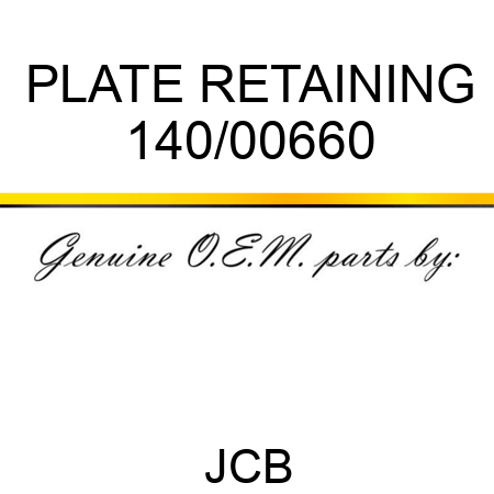 PLATE RETAINING 140/00660