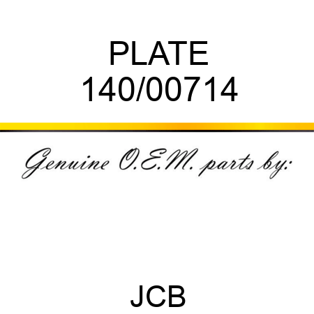 PLATE 140/00714