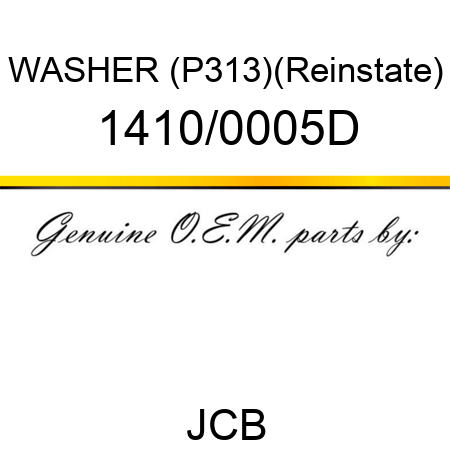 WASHER (P313)(Reinstate) 1410/0005D