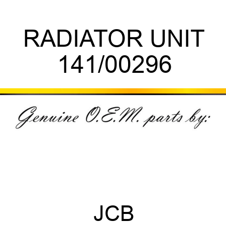 RADIATOR UNIT 141/00296