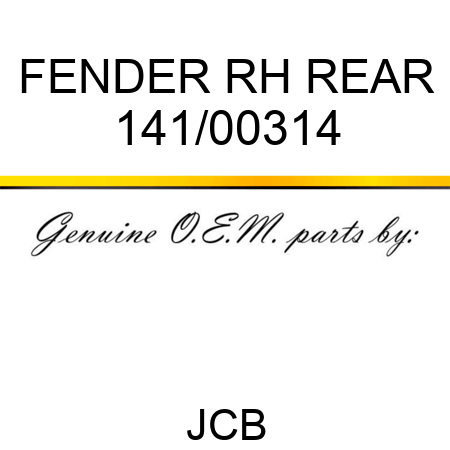 FENDER RH REAR 141/00314
