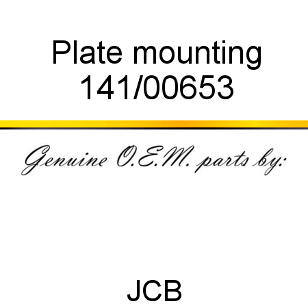 Plate, mounting 141/00653