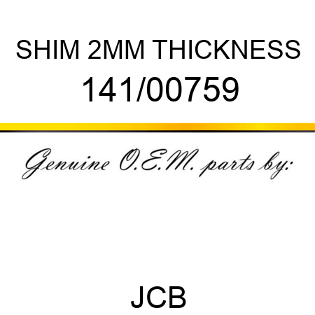 SHIM 2MM THICKNESS 141/00759
