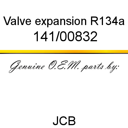 Valve, expansion, R134a 141/00832