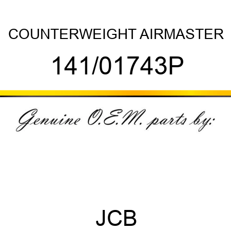 COUNTERWEIGHT AIRMASTER 141/01743P