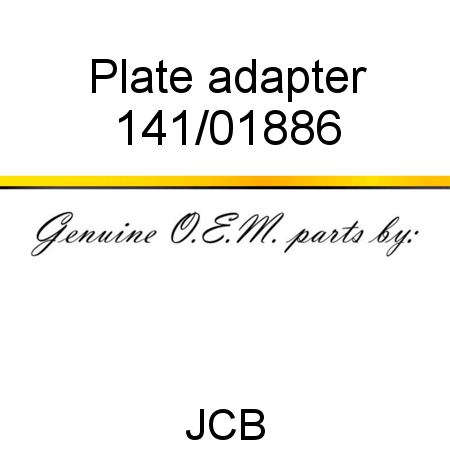 Plate, adapter 141/01886