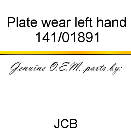 Plate, wear, left hand 141/01891