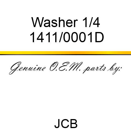 Washer, 1/4 1411/0001D
