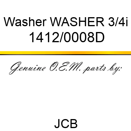 Washer WASHER 3/4i 1412/0008D