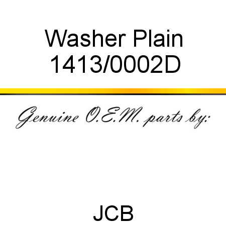 Washer, Plain 1413/0002D