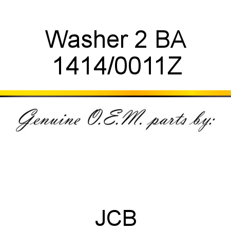 Washer, 2 BA 1414/0011Z