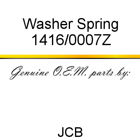 Washer, Spring 1416/0007Z