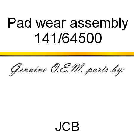 Pad, wear, assembly 141/64500