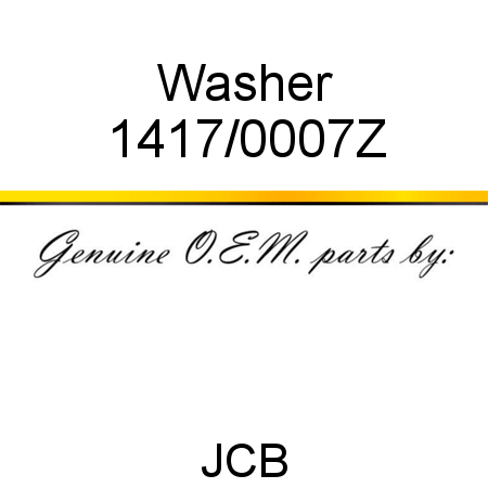 Washer 1417/0007Z