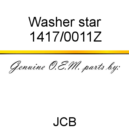 Washer, star 1417/0011Z