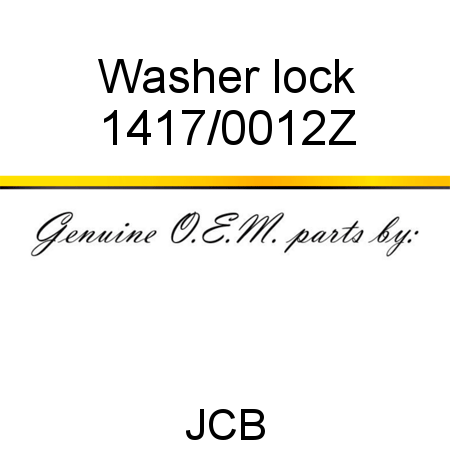 Washer, lock 1417/0012Z