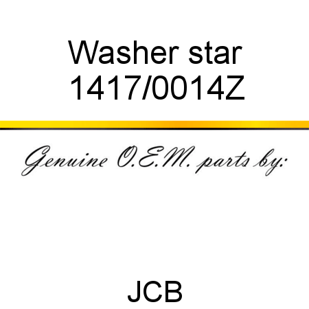 Washer, star 1417/0014Z