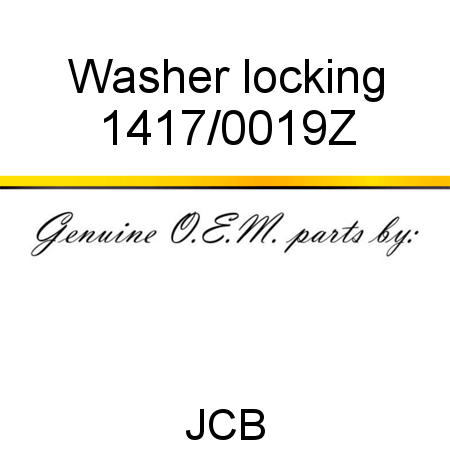 Washer, locking 1417/0019Z