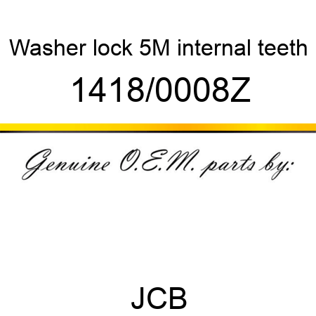 Washer, lock, 5M internal teeth 1418/0008Z