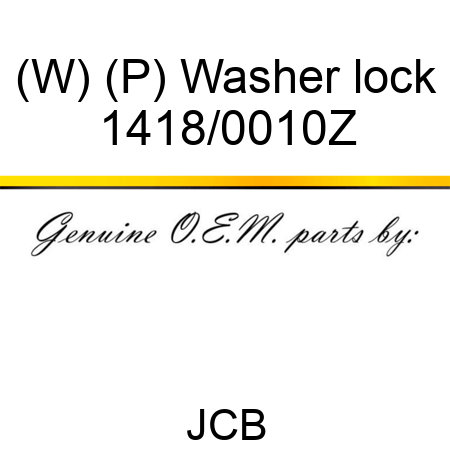 (W) (P) Washer lock 1418/0010Z