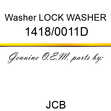 Washer LOCK WASHER 1418/0011D