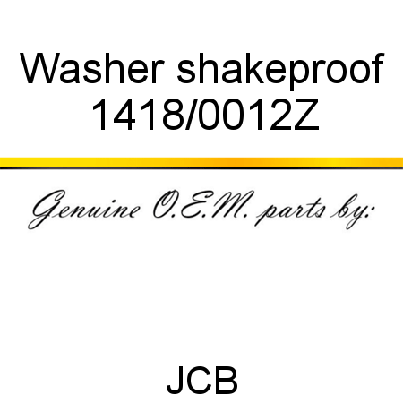 Washer, shakeproof 1418/0012Z