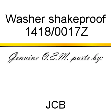 Washer, shakeproof 1418/0017Z