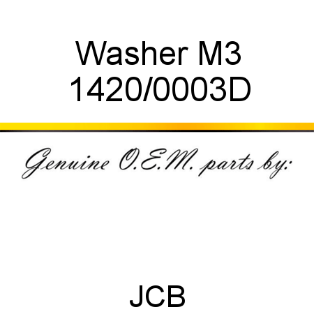 Washer, M3 1420/0003D