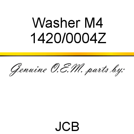 Washer, M4 1420/0004Z