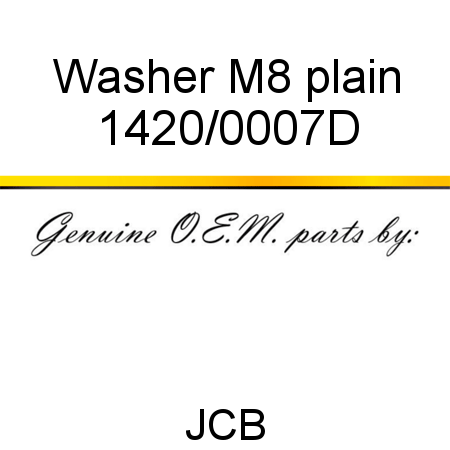 Washer, M8 plain 1420/0007D