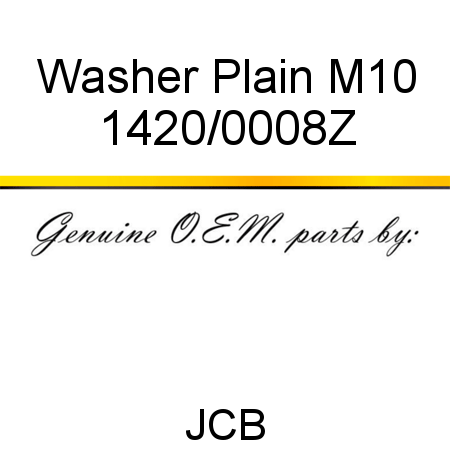 Washer, Plain M10 1420/0008Z