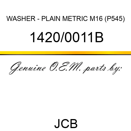 WASHER - PLAIN METRIC M16 (P545) 1420/0011B