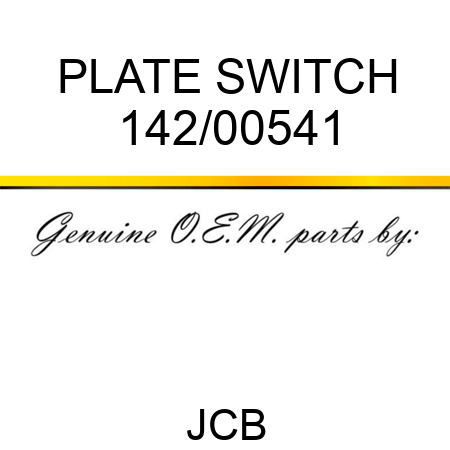 PLATE SWITCH 142/00541