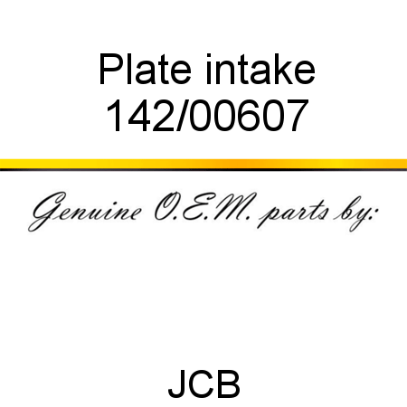 Plate, intake 142/00607