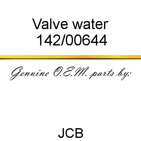 Valve, water 142/00644