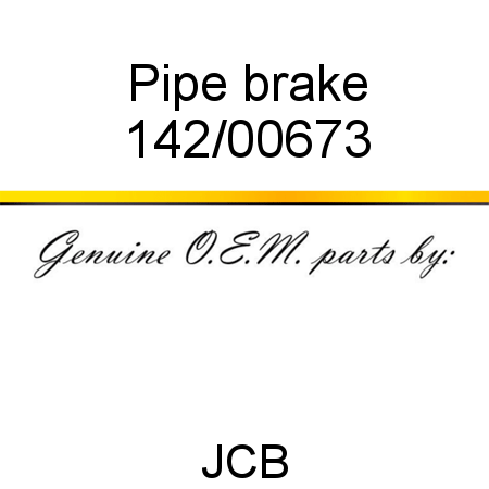 Pipe, brake 142/00673