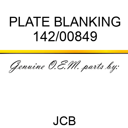 PLATE BLANKING 142/00849