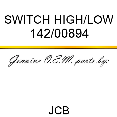 SWITCH HIGH/LOW 142/00894