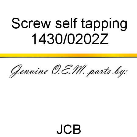 Screw, self tapping 1430/0202Z