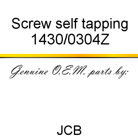 Screw, self tapping 1430/0304Z