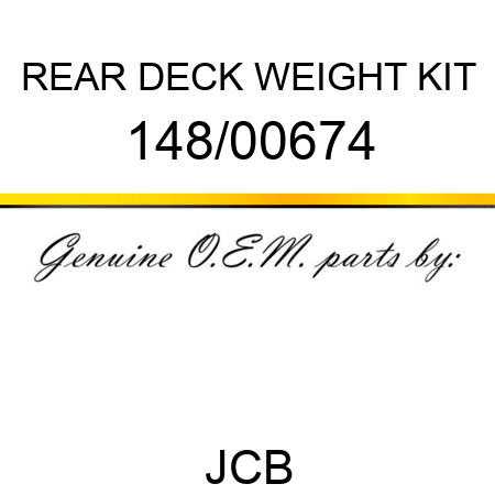 REAR DECK WEIGHT KIT 148/00674