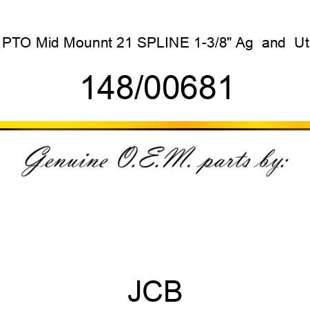 PTO Mid Mounnt 21 SPLINE 1-3/8