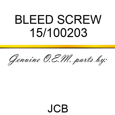 BLEED SCREW 15/100203